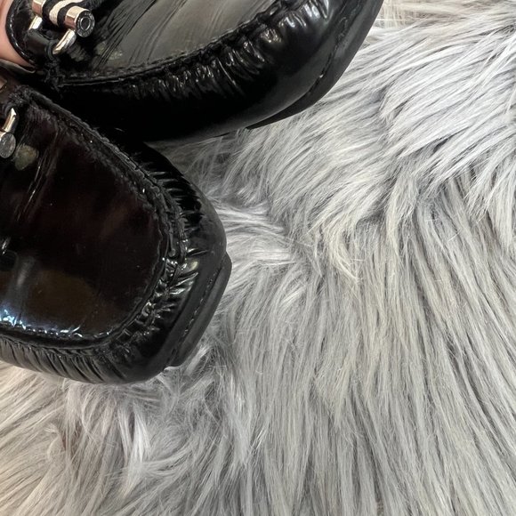 BALLY BLACK Womens Loafers Signature Striped Ribbon Horsebit Loafers Sz US 6 - Picture 10 of 12